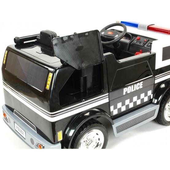 Dvoumístné autíčko Policie 4x4 s policejním majákem, sirénou a funkčním megafonem